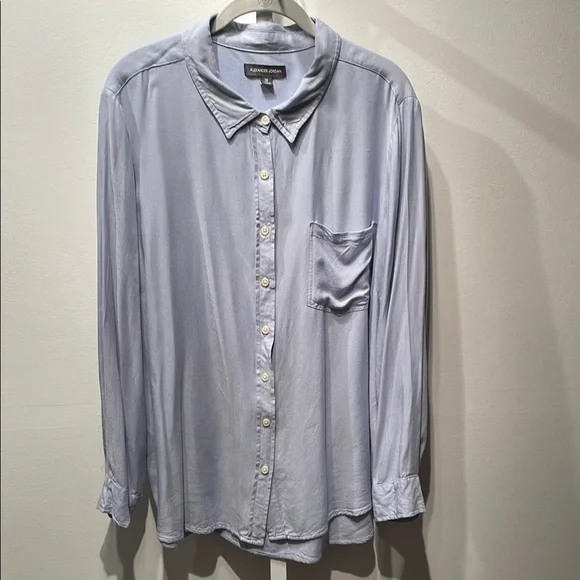 Alexandra Jordan Chambray Shirt 100% Rayon size 1X - Picture 5 of 6